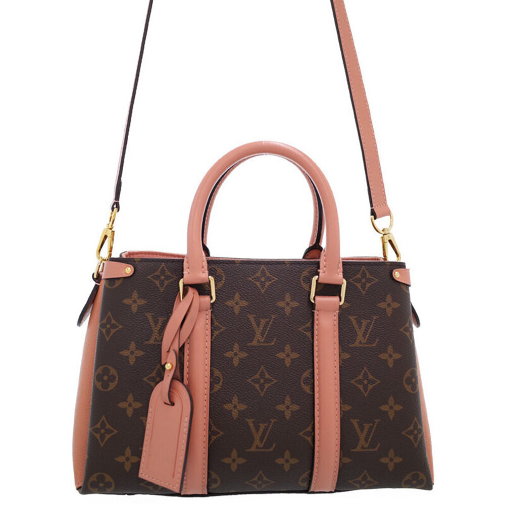 Louis Vuitton Soufflot NV handbag Monogram Pink leather accents
